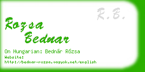 rozsa bednar business card