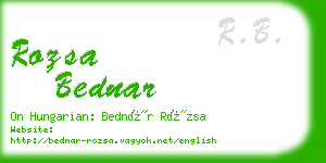 rozsa bednar business card